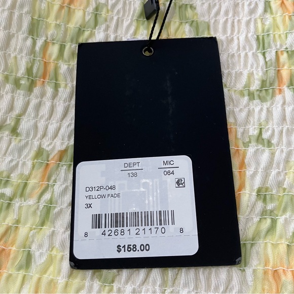 Layered With Love NWT 3X Plus Size Yellow Floral Midi Dress Feminine - Picture 6 of 16